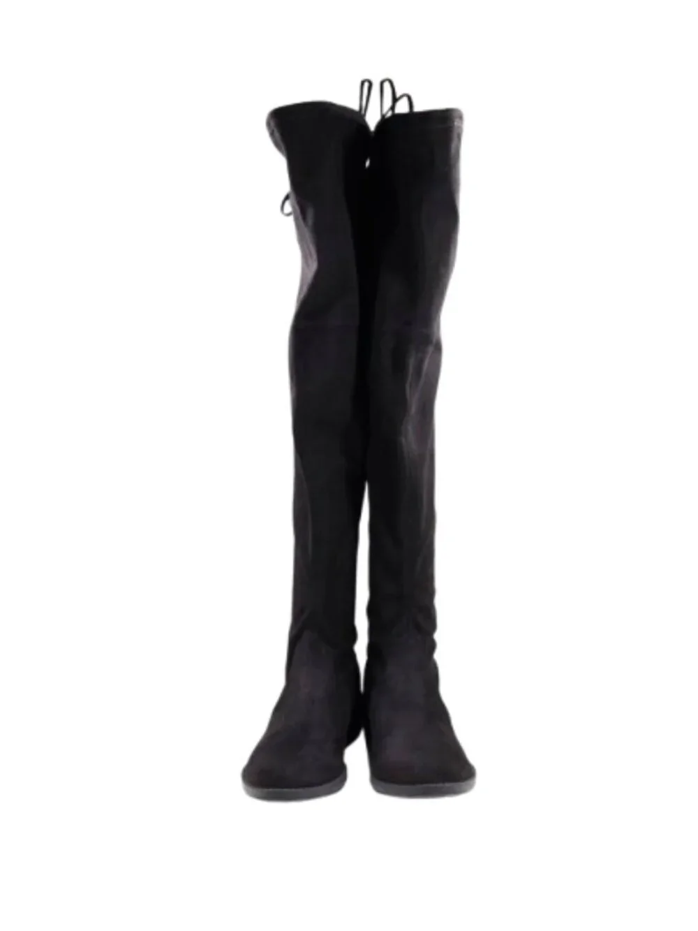 Unisa Unmaury Black Suede Flat Over The Knee Sock Boots - 7.5